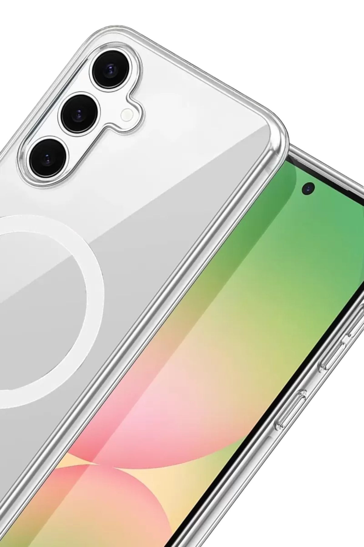 Samsung Galaxy S26 Plus Uyumlu Combo Sert Şeffaf Magsafe Kapak - Şeffaf