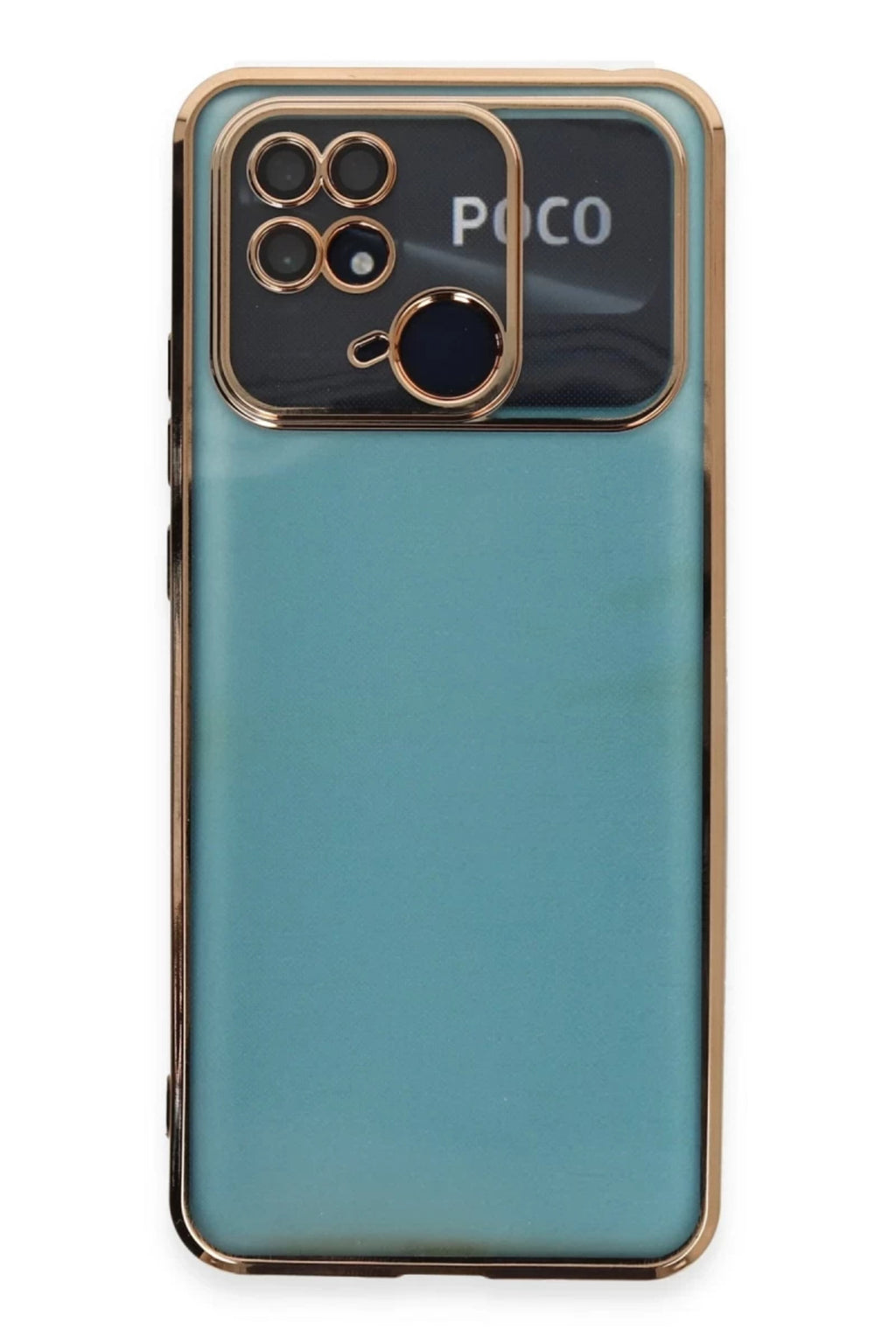 Xiaomi Redmi 10C Uyumlu Kılıf Lensli Silikon - Gold