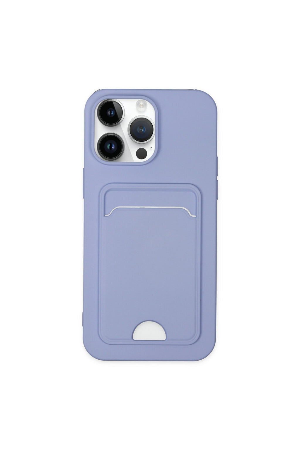 Apple iPhone 14 Pro Uyumlu Kılıf Kelvin Kartvizitli Silikon - Lila