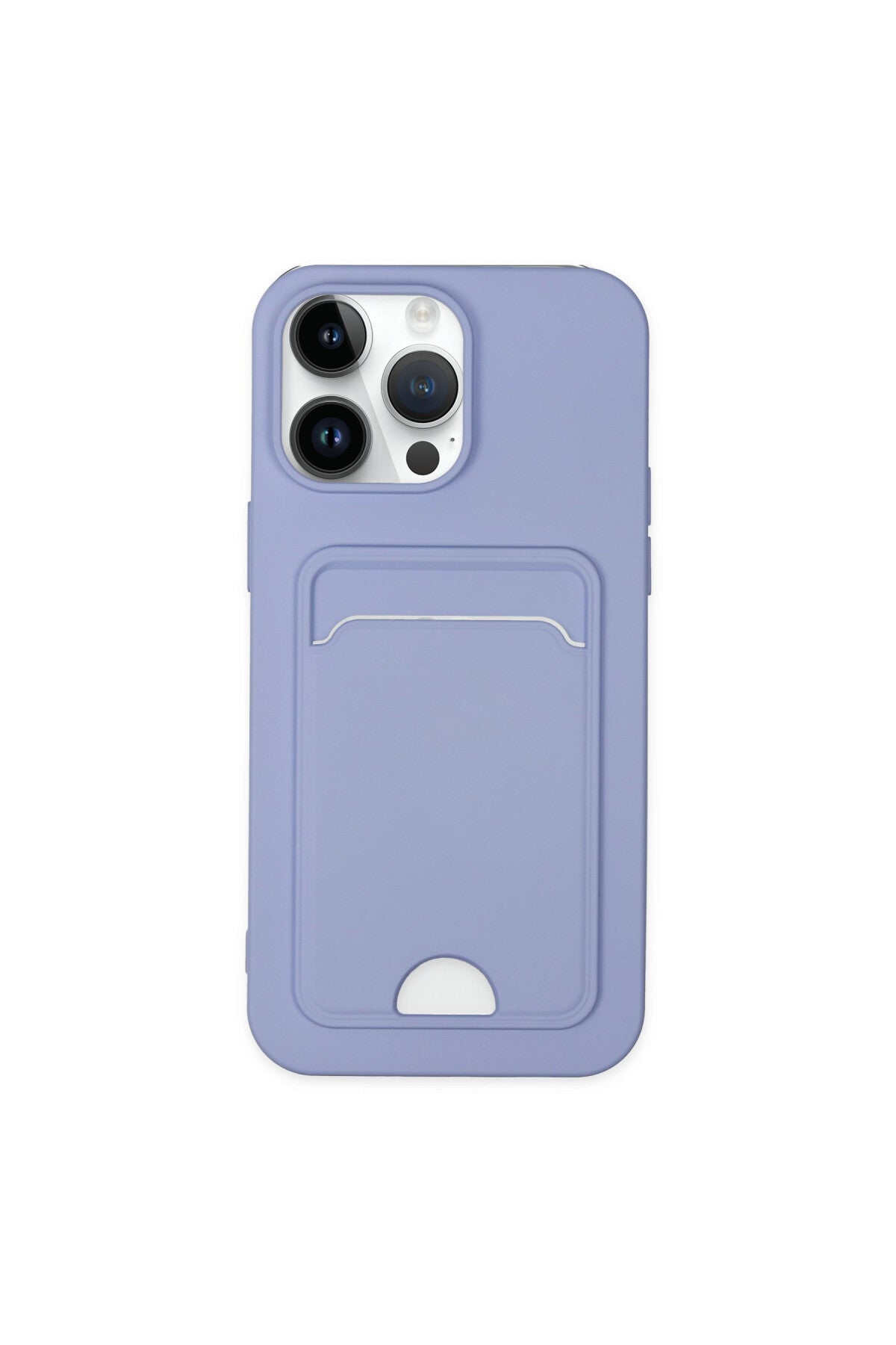 Apple iPhone 14 Pro Uyumlu Kılıf Kelvin Kartvizitli Silikon - Lila