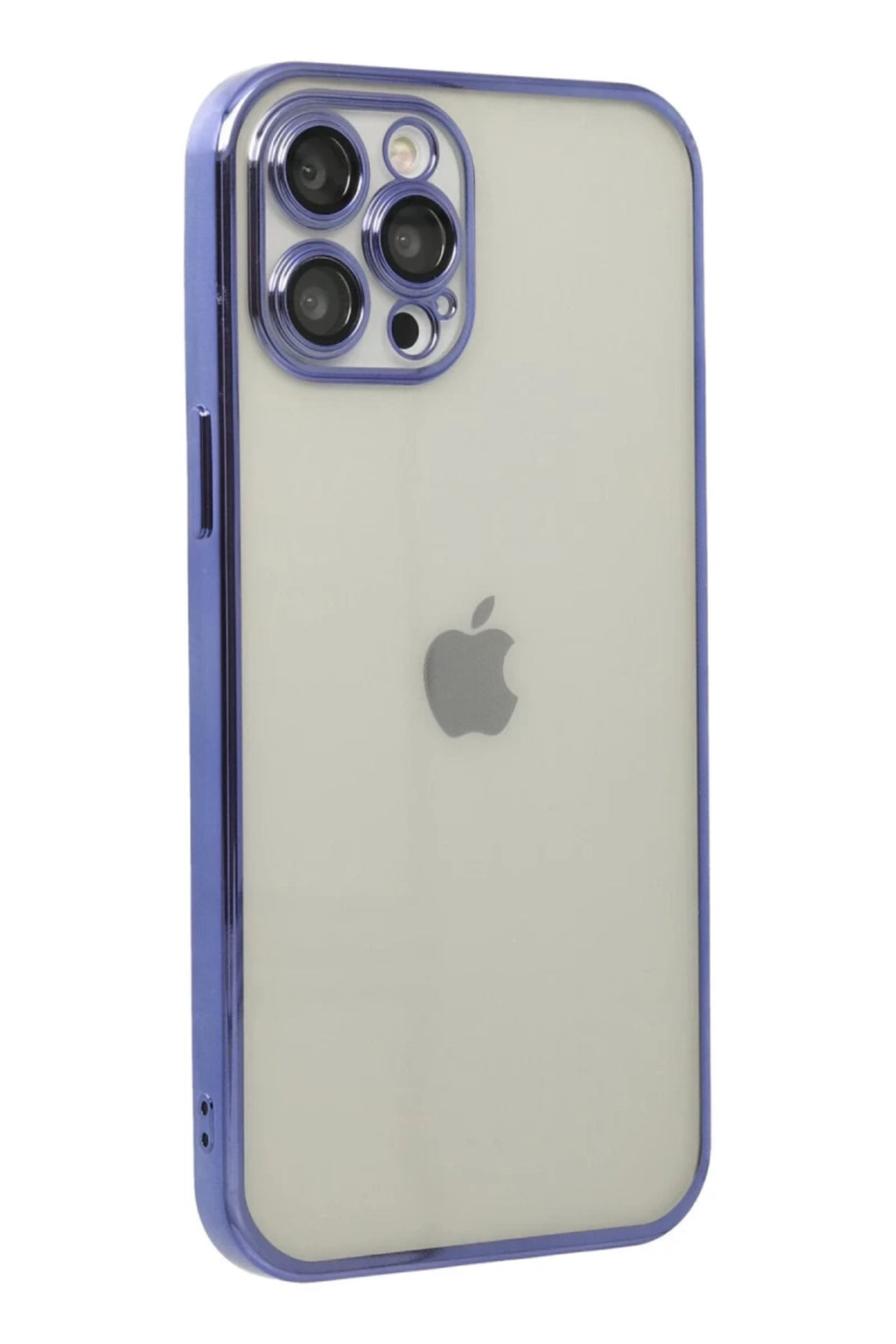 Apple iPhone 12 Pro Uyumlu Kılıf Lensli Silikon - Mor