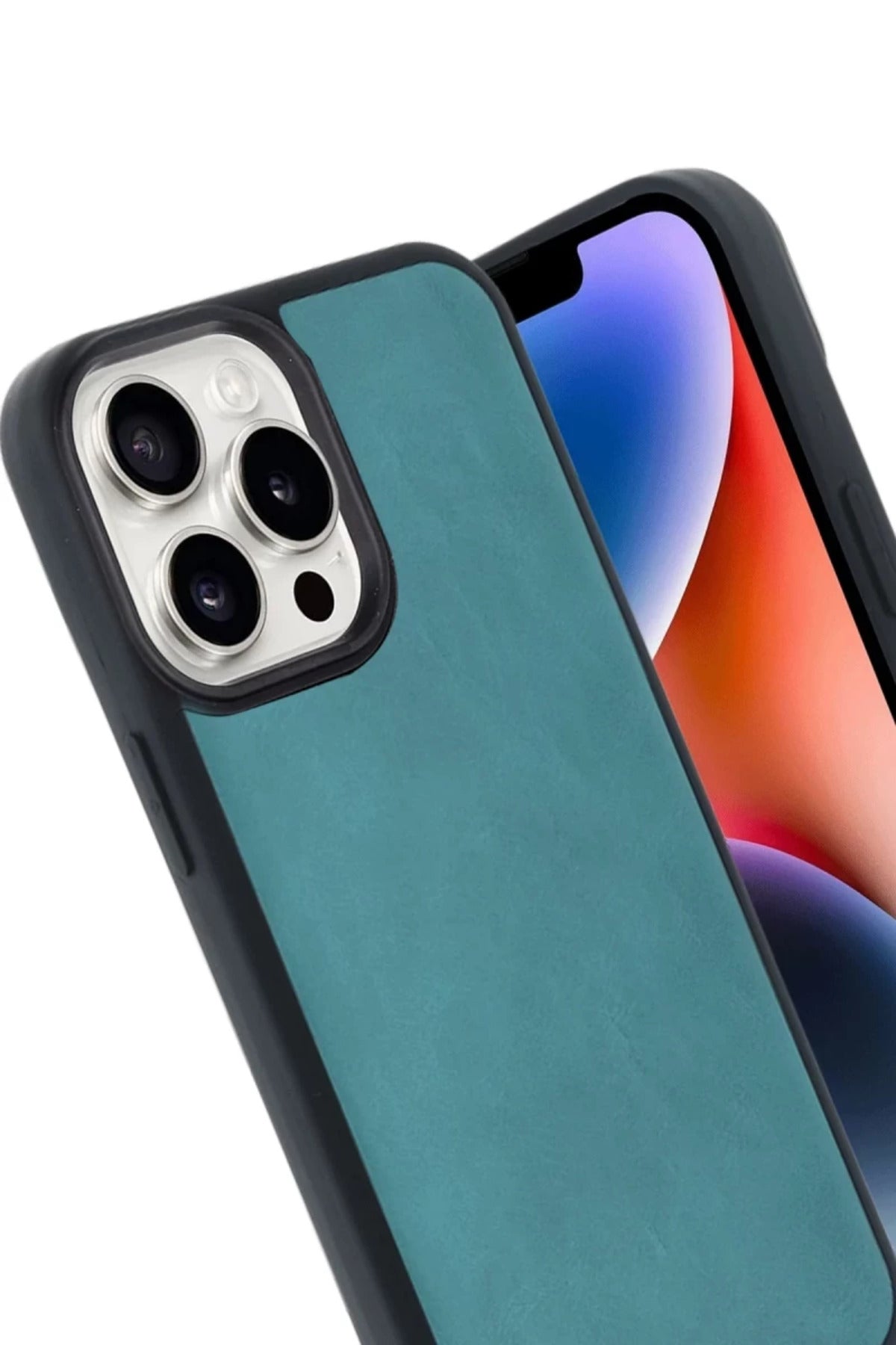 Apple iPhone 14 Pro Max Uyumlu Kılıf Aras Deri Kapak - Açık Yeşil