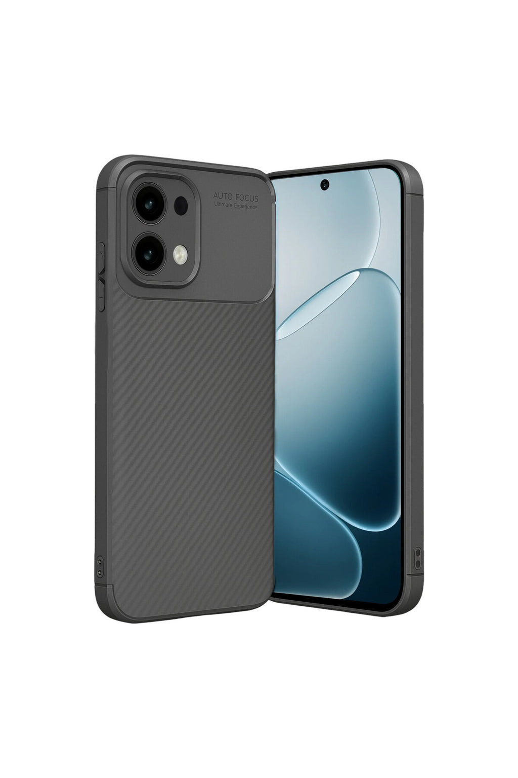 Oppo A6 Pro 4G Uyumlu Auto Focus Karbon Kapak - Gri