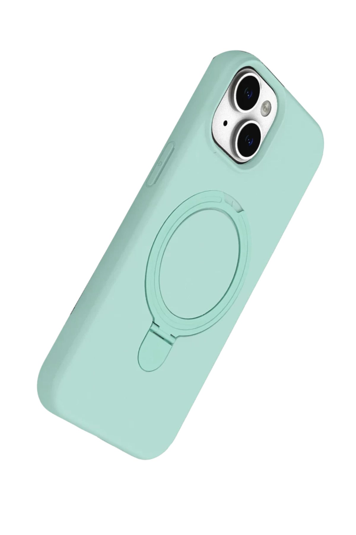 Apple iPhone 15 Plus Uyumlu Regal Magsafe Standlı Kapak - Su Yeşili