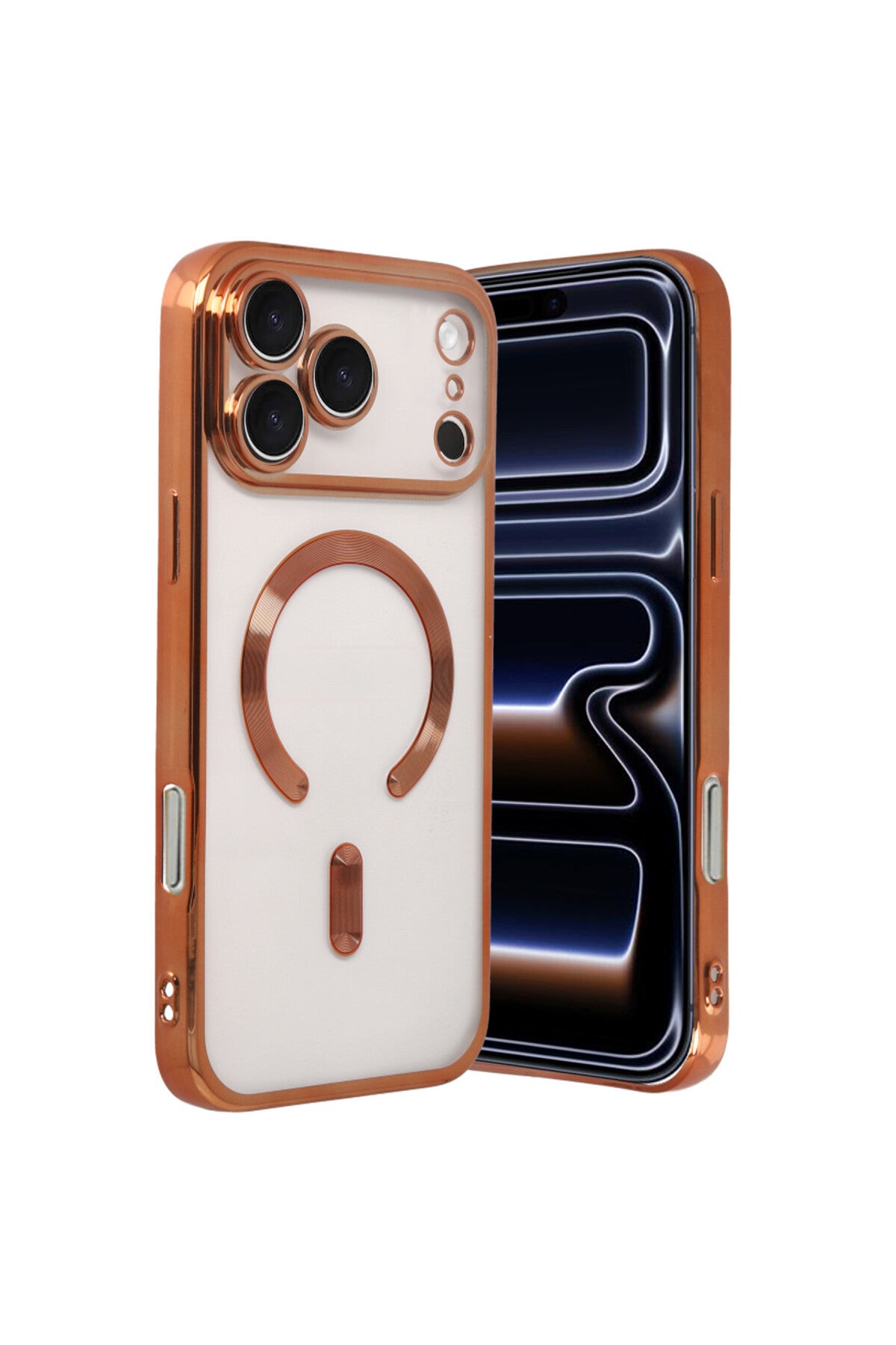 Apple iPhone 17 Pro Uyumlu Kross Magneticsafe Kapak - Turuncu