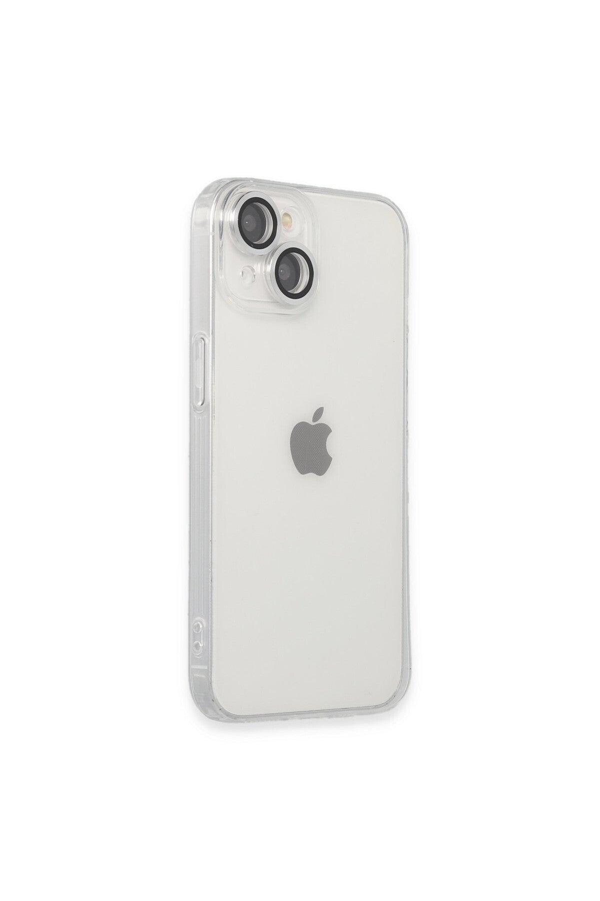 Apple iPhone 14 Uyumlu Kılıf Luko Lens Silikon - Gümüş