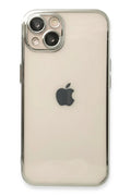 Apple iPhone 14 Uyumlu Kılıf Lensli Silikon - Gümüş