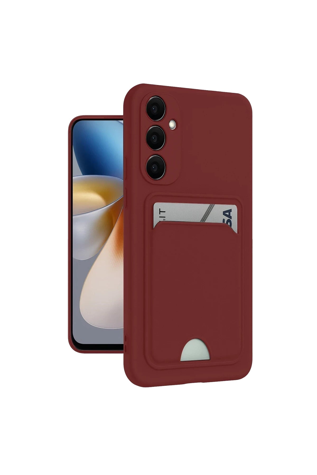 Samsung Galaxy M15 Uyumlu Kelvin Kartvizitli Silikon - Bordo