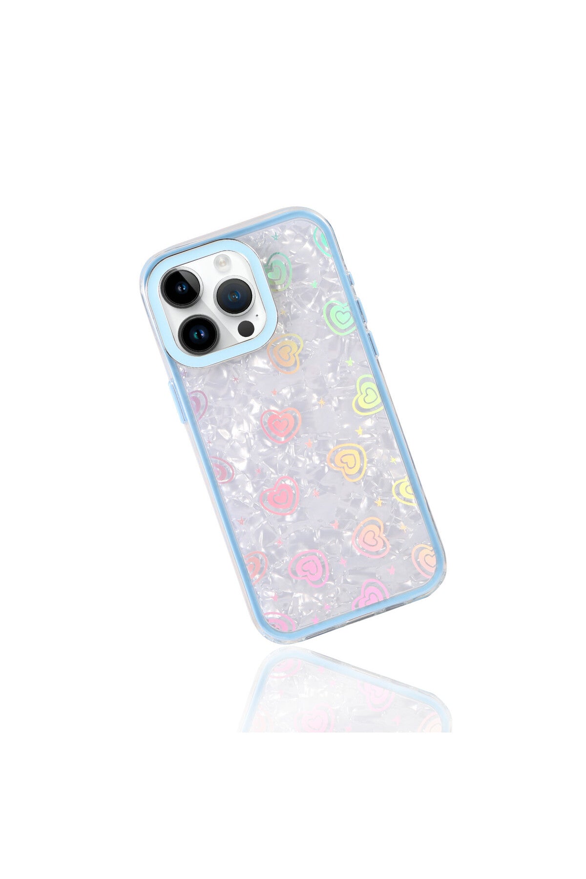 Apple iPhone 15 Pro Uyumlu Lumi Desenli Kapak - Mavi
