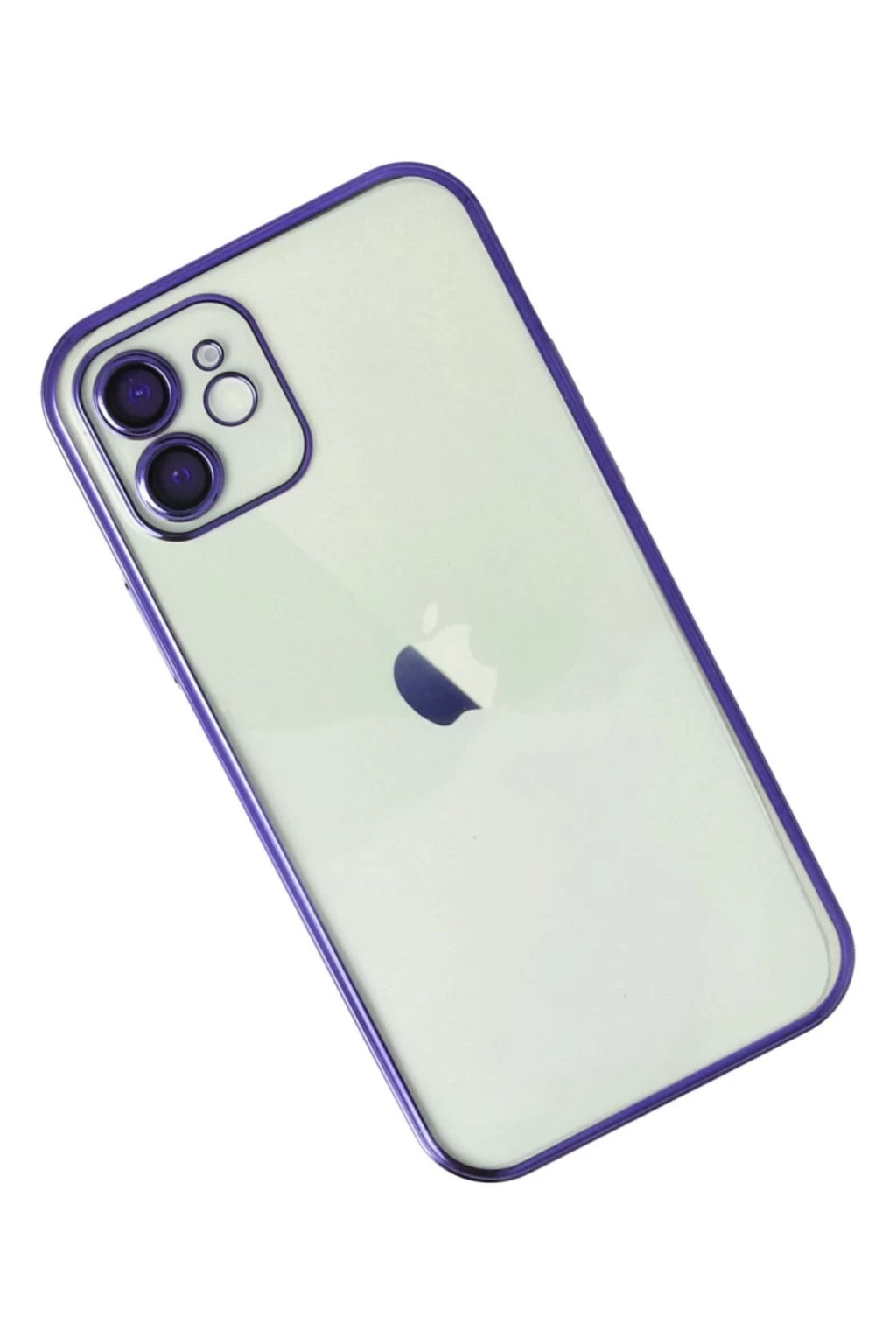 Apple iPhone 12 Uyumlu Kılıf Lensli Silikon - Mor