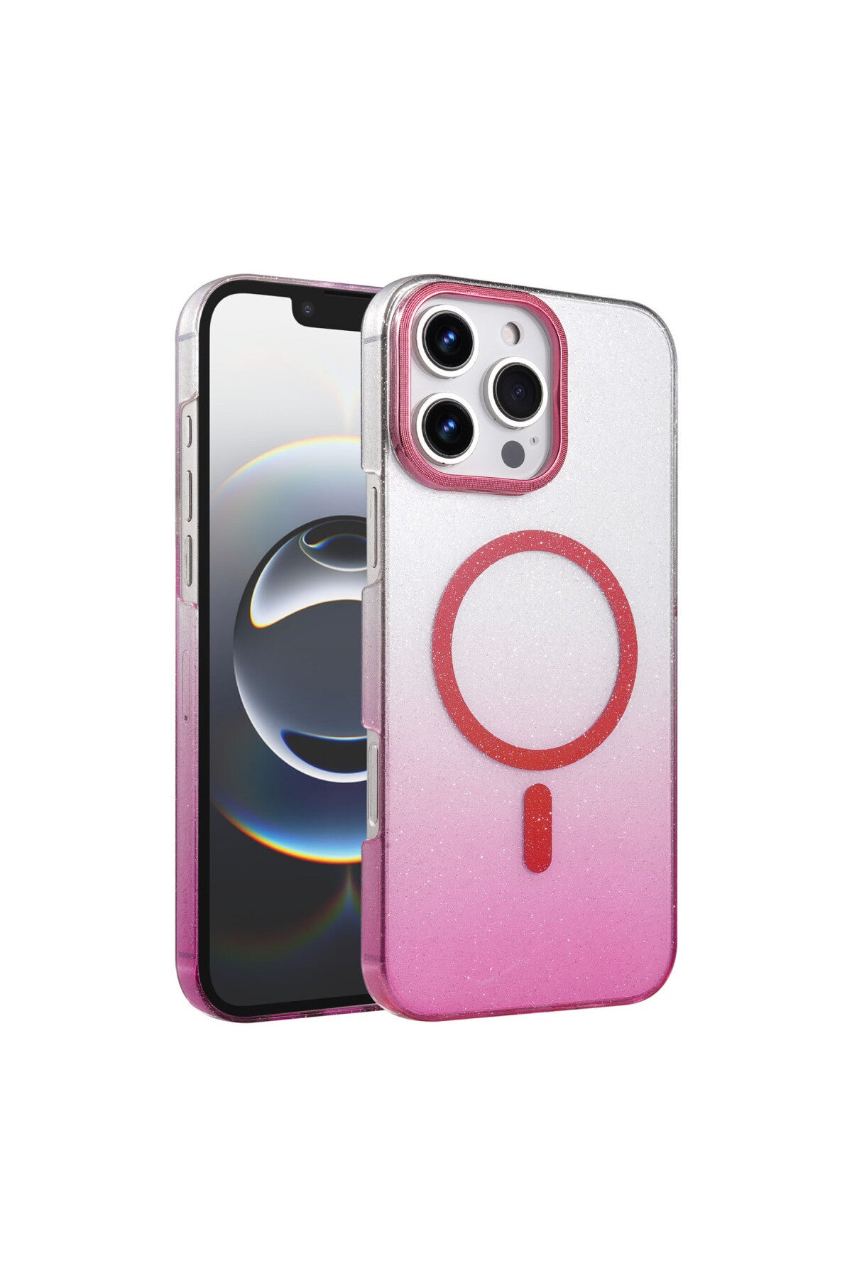 Apple iPhone 16 Pro Max Uyumlu Glossy Magsafe Kapak - Pembe