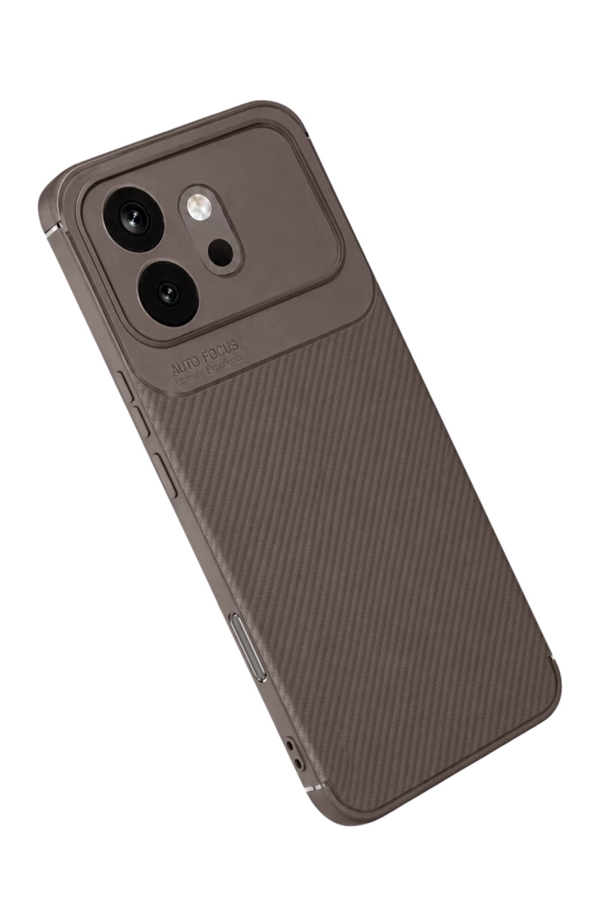 Huawei Honor 600 Uyumlu Auto Focus Karbon Kapak - Gri