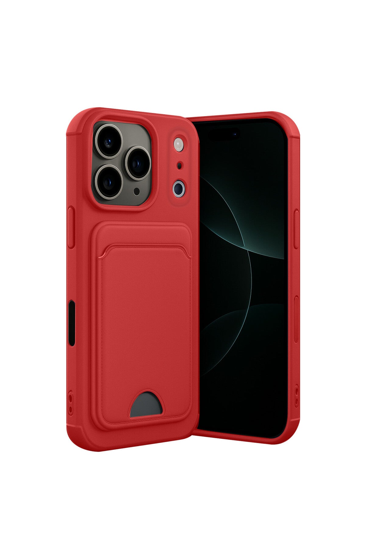 Apple iPhone 17 Pro Uyumlu Kelvin Kartvizitli Silikon - Kırmızı