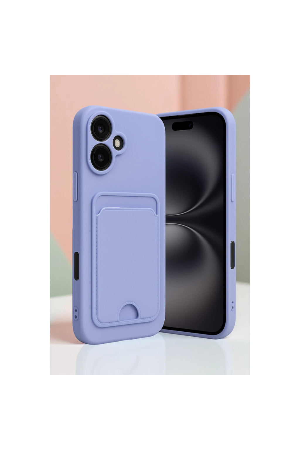 Apple iPhone 16 Uyumlu Kılıf Kelvin Kartvizitli Silikon - Bordo
