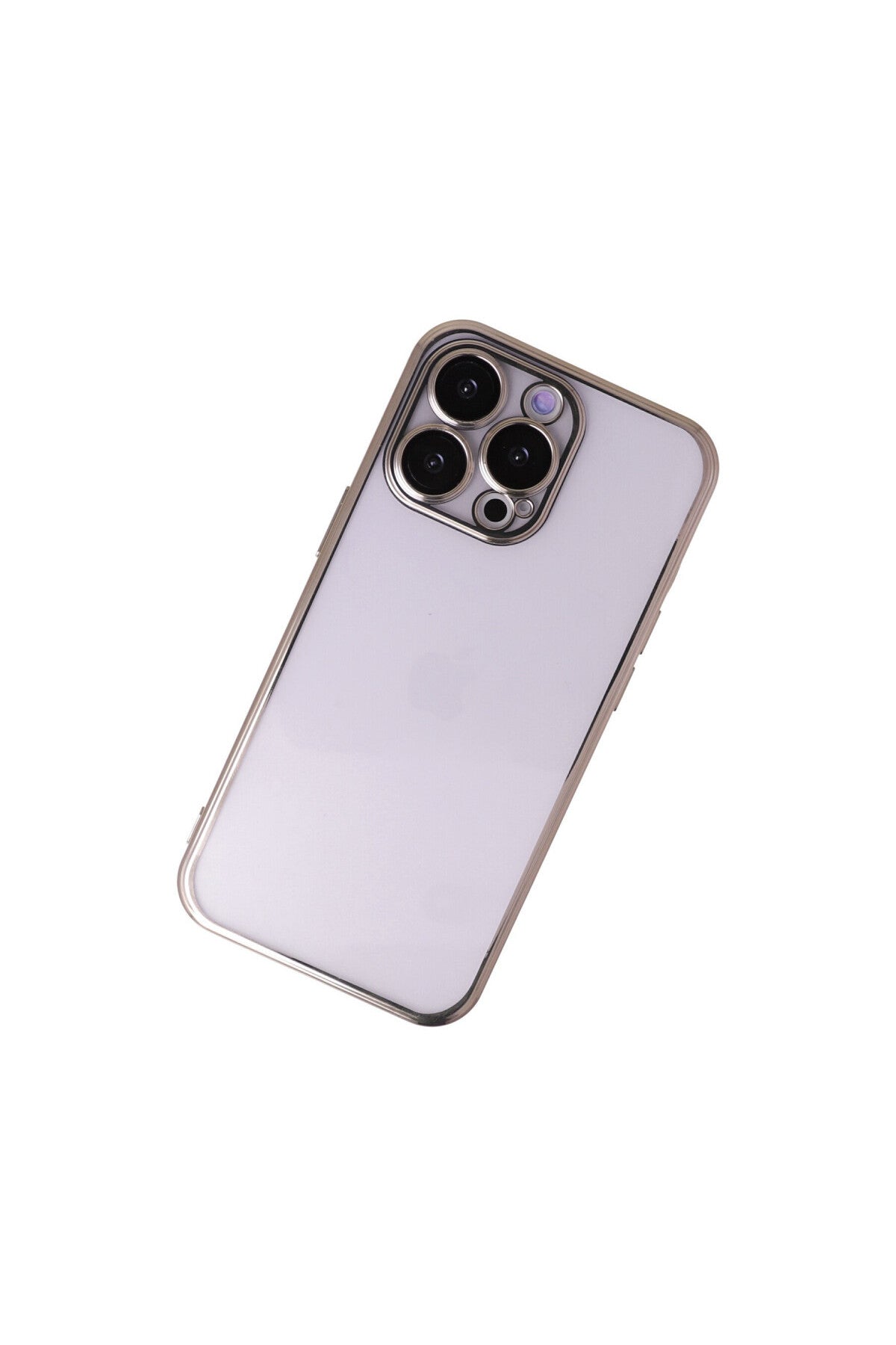 Apple iPhone 13 Pro Max Uyumlu Kılıf Lensli Silikon - Gold
