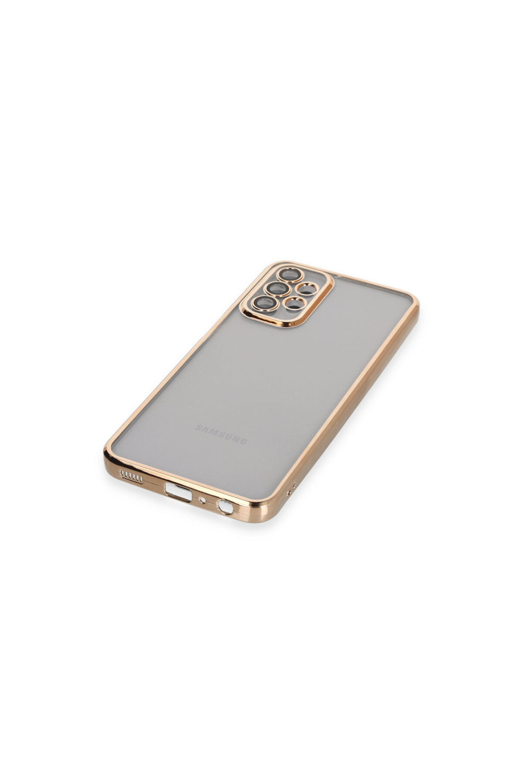Samsung Galaxy A23 4G Uyumlu Kılıf Lensli Silikon - Gold