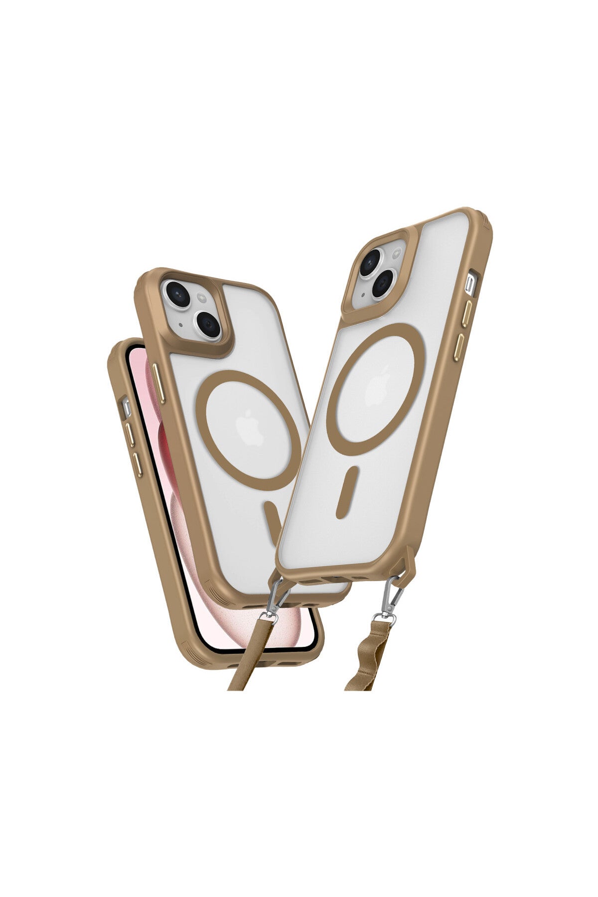 Apple iPhone 15 Plus Uyumlu Kılıf Enka Magsafe Silikon Kılıf - Desert