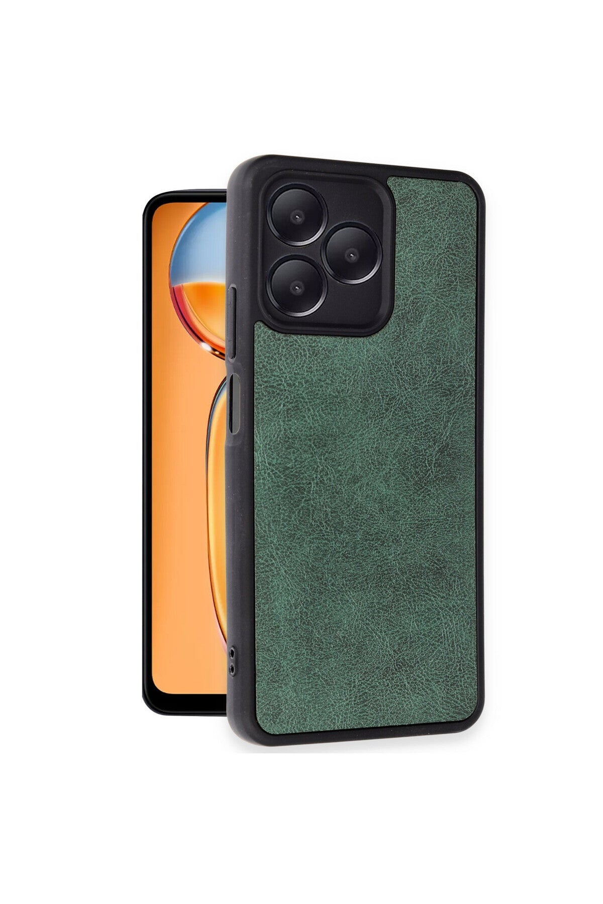 Realme Note 50 4G Uyumlu Kılıf Aras Deri Kapak - Koyu Yeşil