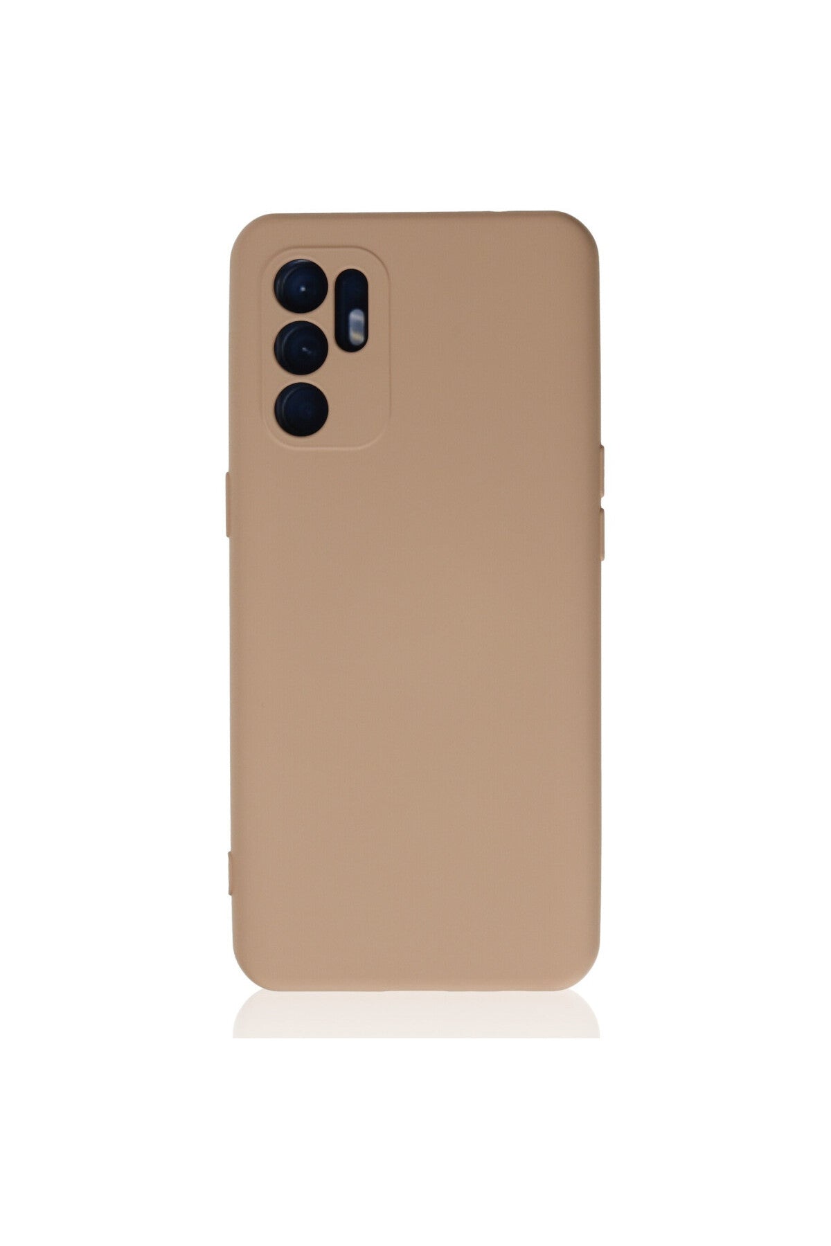 Oppo Reno 6 Uyumlu Kılıf Nano içi Kadife Silikon - Pudra