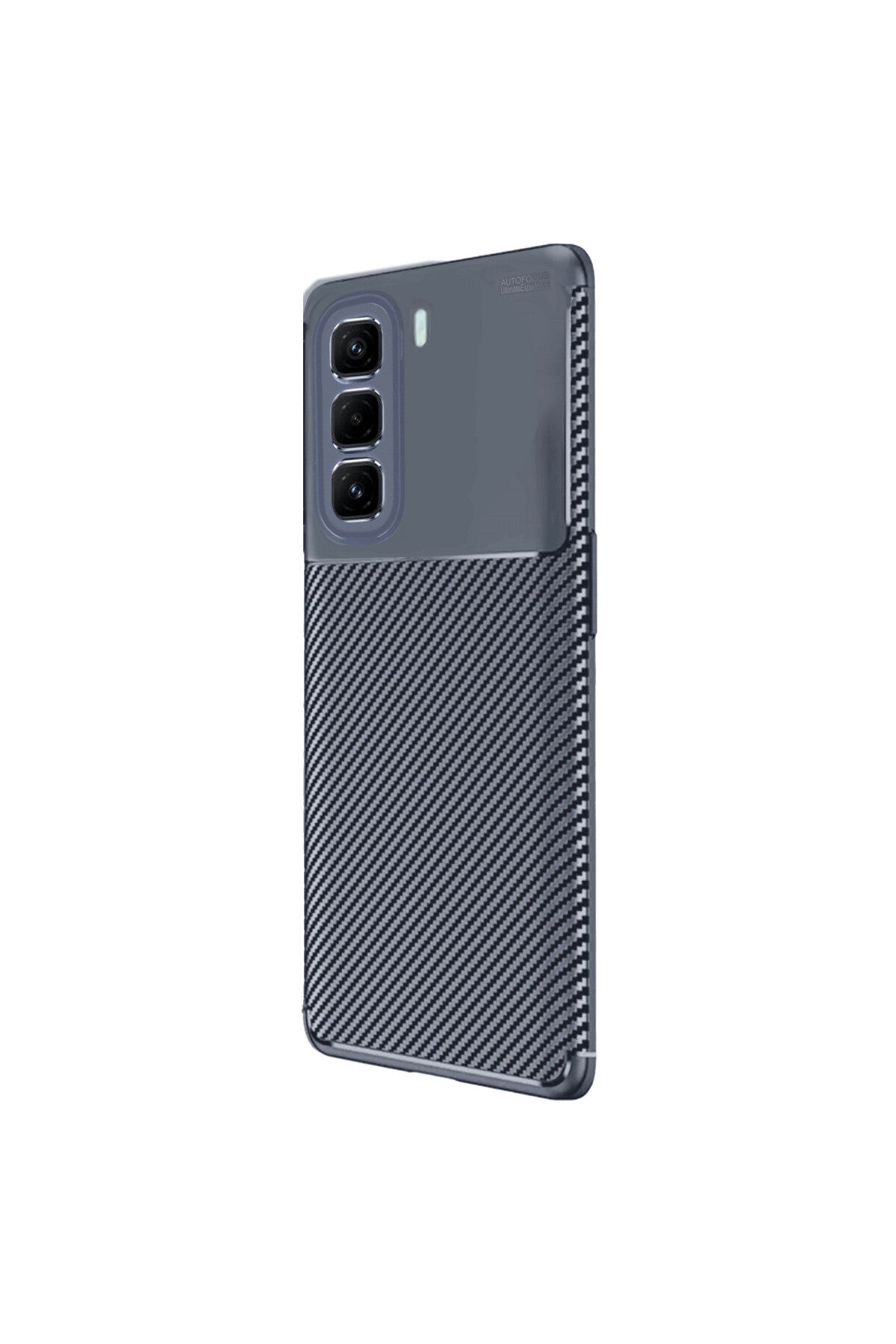 İnfinix Hot 50 4G Uyumlu Kılıf Auto Focus Karbon Kapak - Lacivert