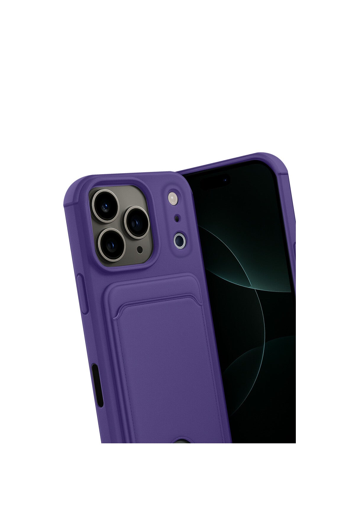 Apple iPhone 17 Pro Uyumlu Kelvin Kartvizitli Silikon - Derin Mor