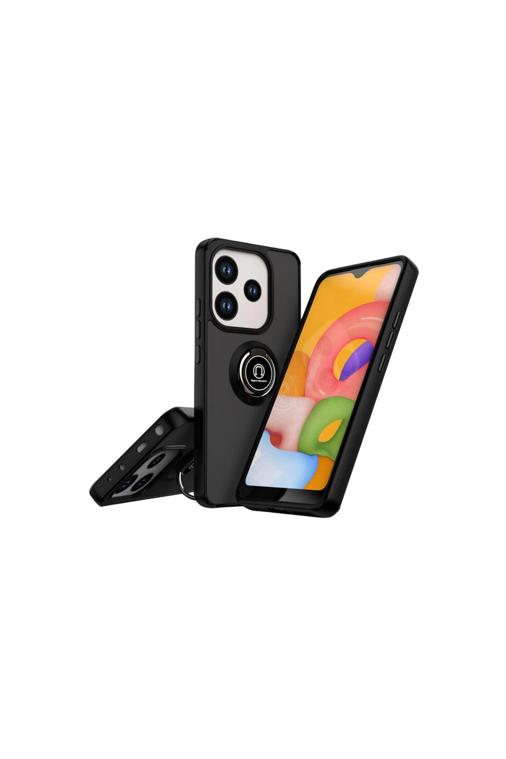 Xiaomi Redmi Note 14 4G Uyumlu Montreal Yüzüklü Silikon Kapak - Siyah