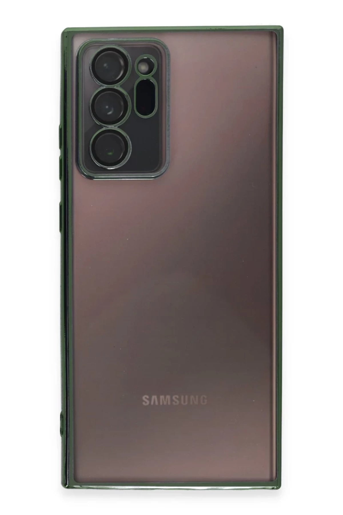 Samsung Galaxy Note 20 Ultra Uyumlu Kılıf Lensli Silikon - Yeşil