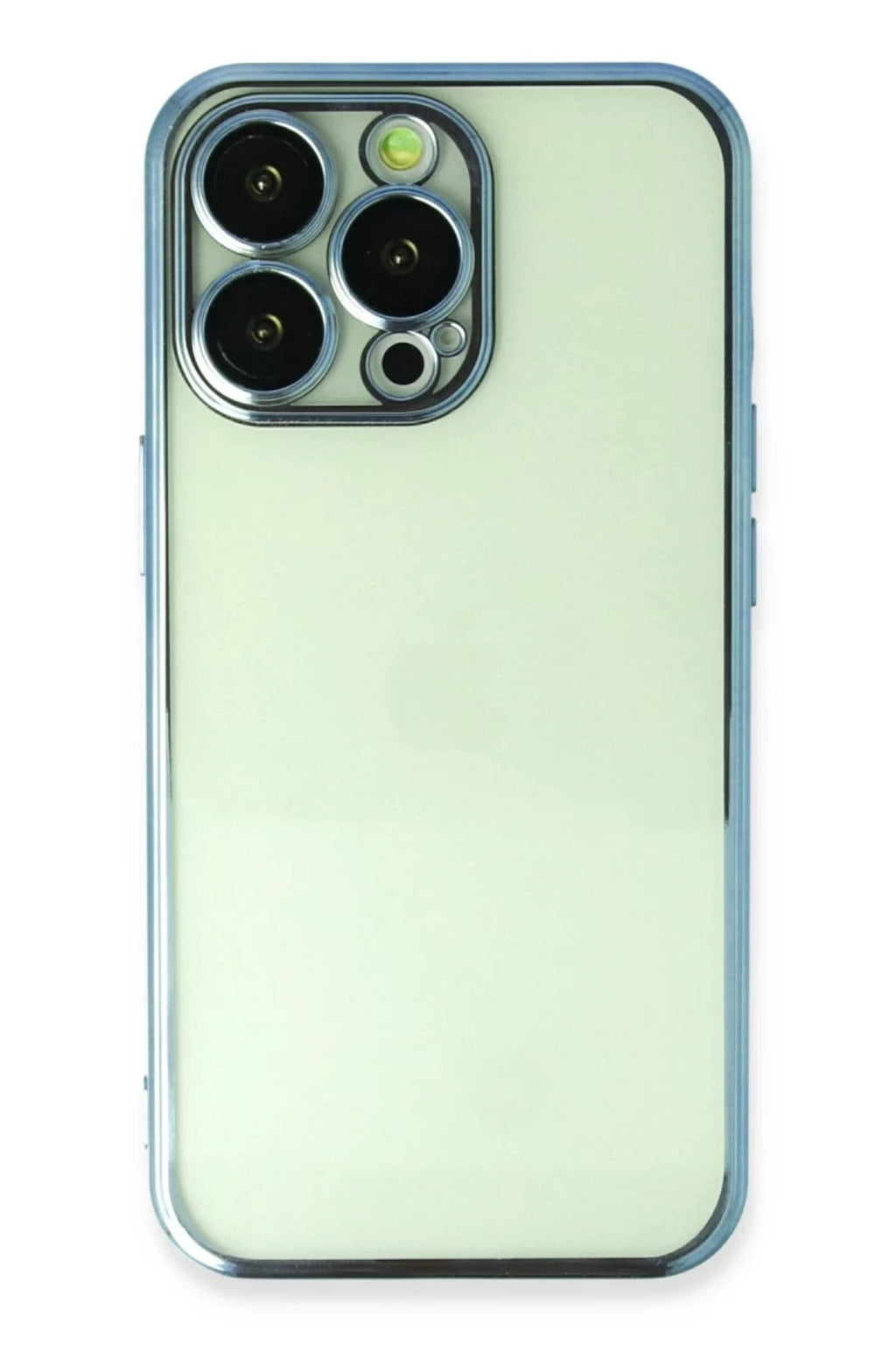 Apple iPhone 14 Pro Uyumlu Kılıf Lensli Silikon - Açık Mavi