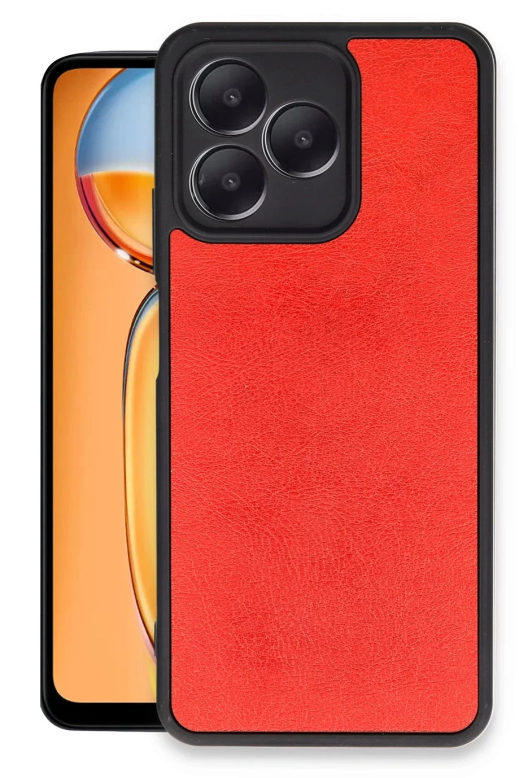 Realme Note 50 4G Uyumlu Kılıf Aras Deri Kapak - Kırmızı
