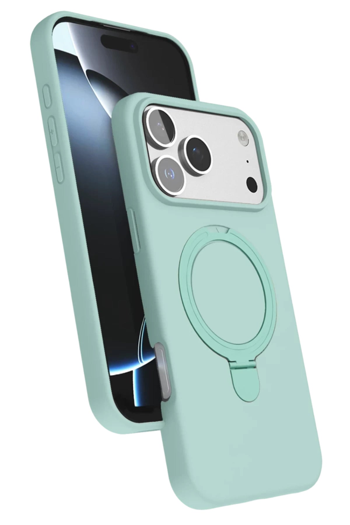 Apple iPhone 17 Pro Uyumlu Regal Magsafe Standlı Kapak - Su Yeşili