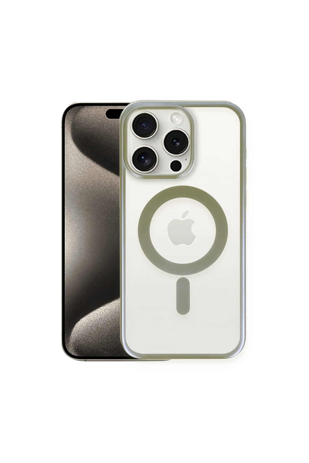 Apple iPhone 15 Pro Max Uyumlu Kılıf Erozi Magsafe Kapak - Gri