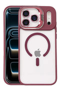 Joko Apple iPhone 17 Pro Max Uyumlu Remim Lensli Magsafe Standlı Kapak - Bordo