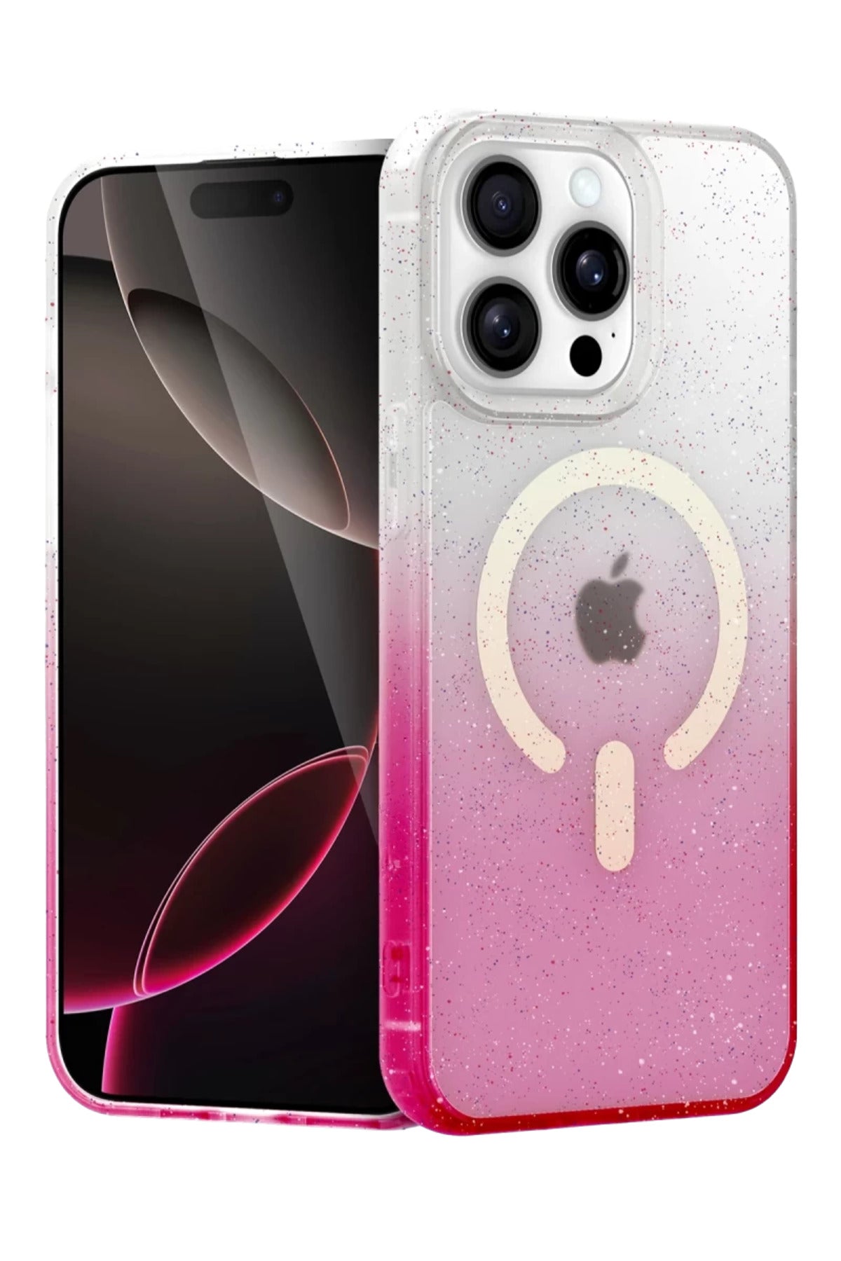 Apple iPhone 15 Pro Uyumlu Pummel Shiny Magsafe Kapak - Pembe