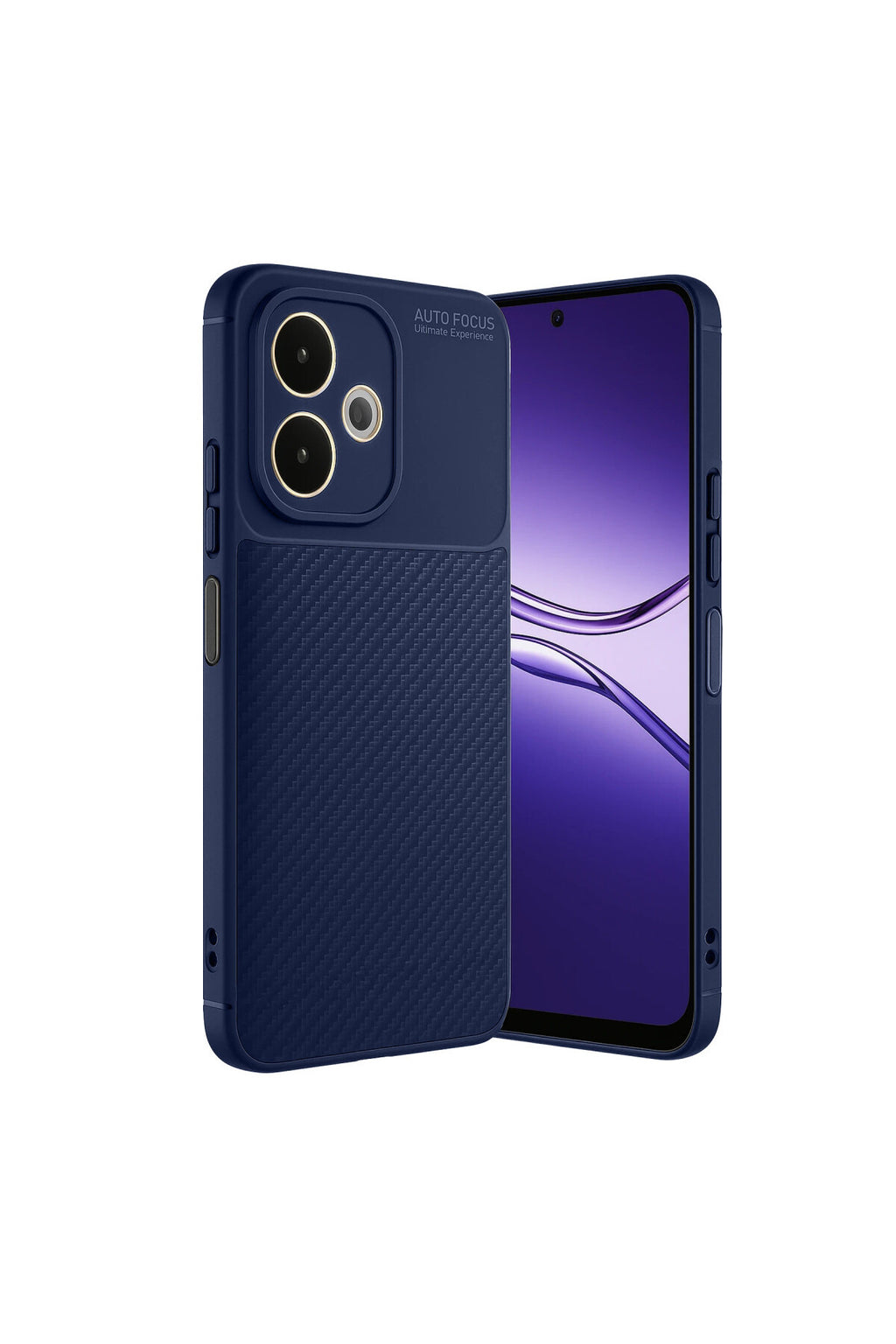 Oppo A5 Pro 4G Uyumlu Kılıf Auto Focus Karbon Kapak - Lacivert