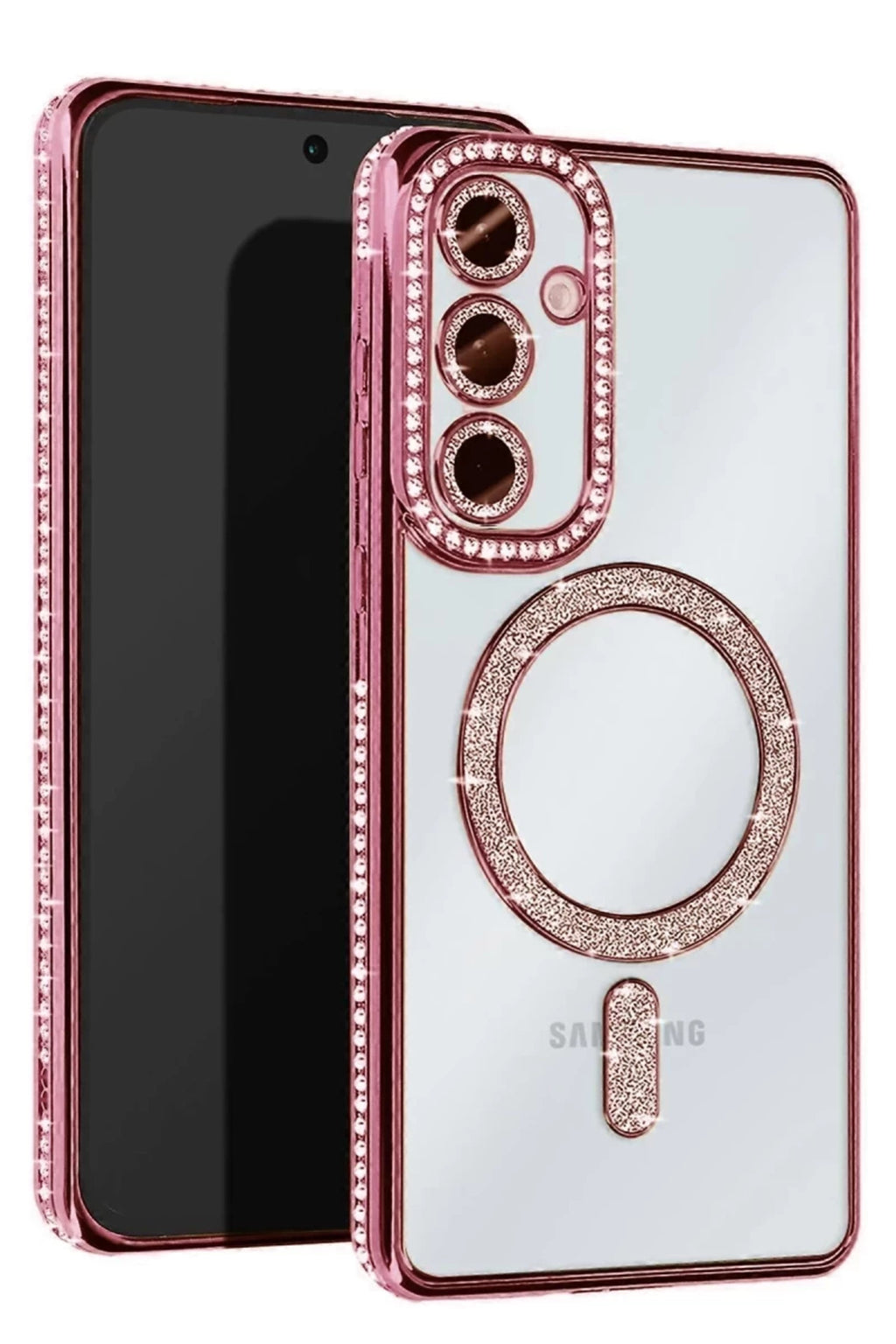 Samsung Galaxy A56 Uyumlu Joke Simli Magneticsafe Kılıf - Pembe