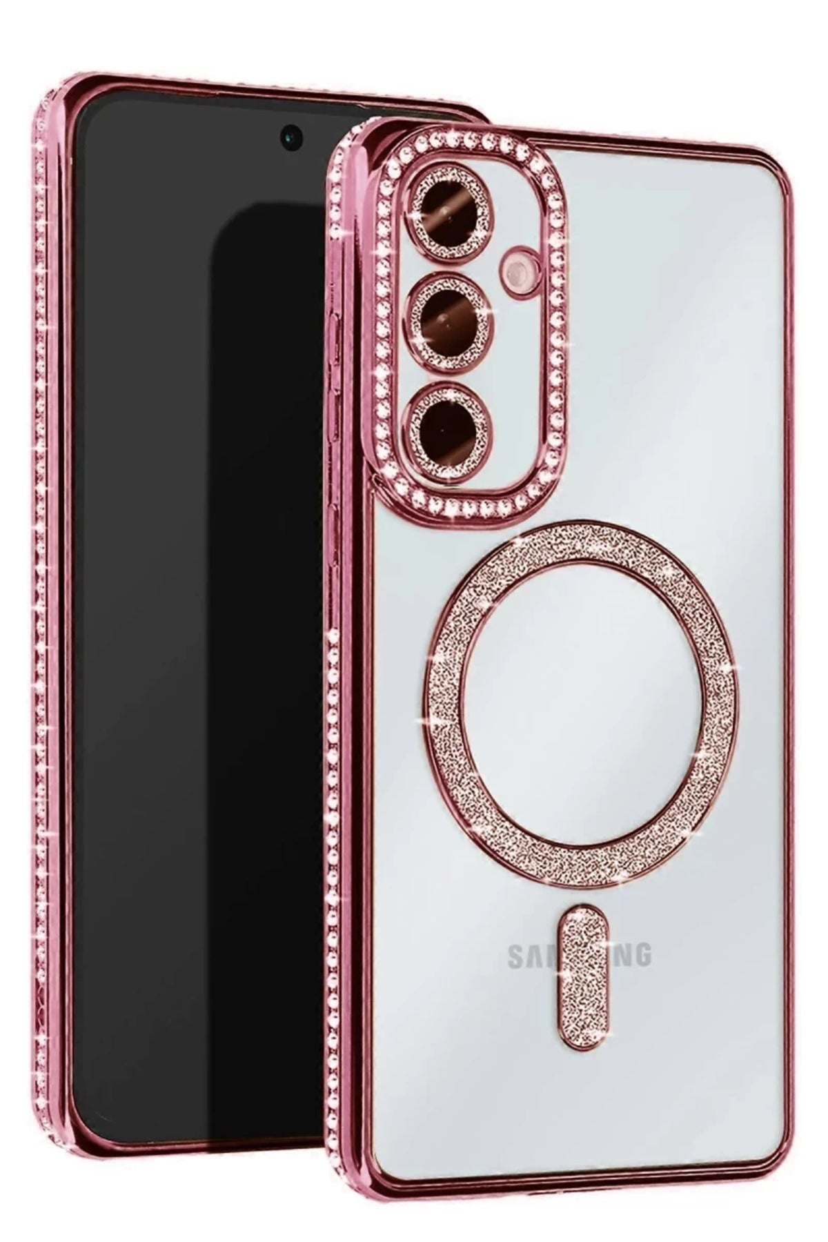 Samsung Galaxy A56 Uyumlu Joke Simli Magneticsafe Kılıf - Pembe