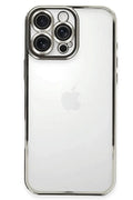 Apple iPhone 16 Pro Uyumlu Kılıf Lensli Silikon - Gümüş