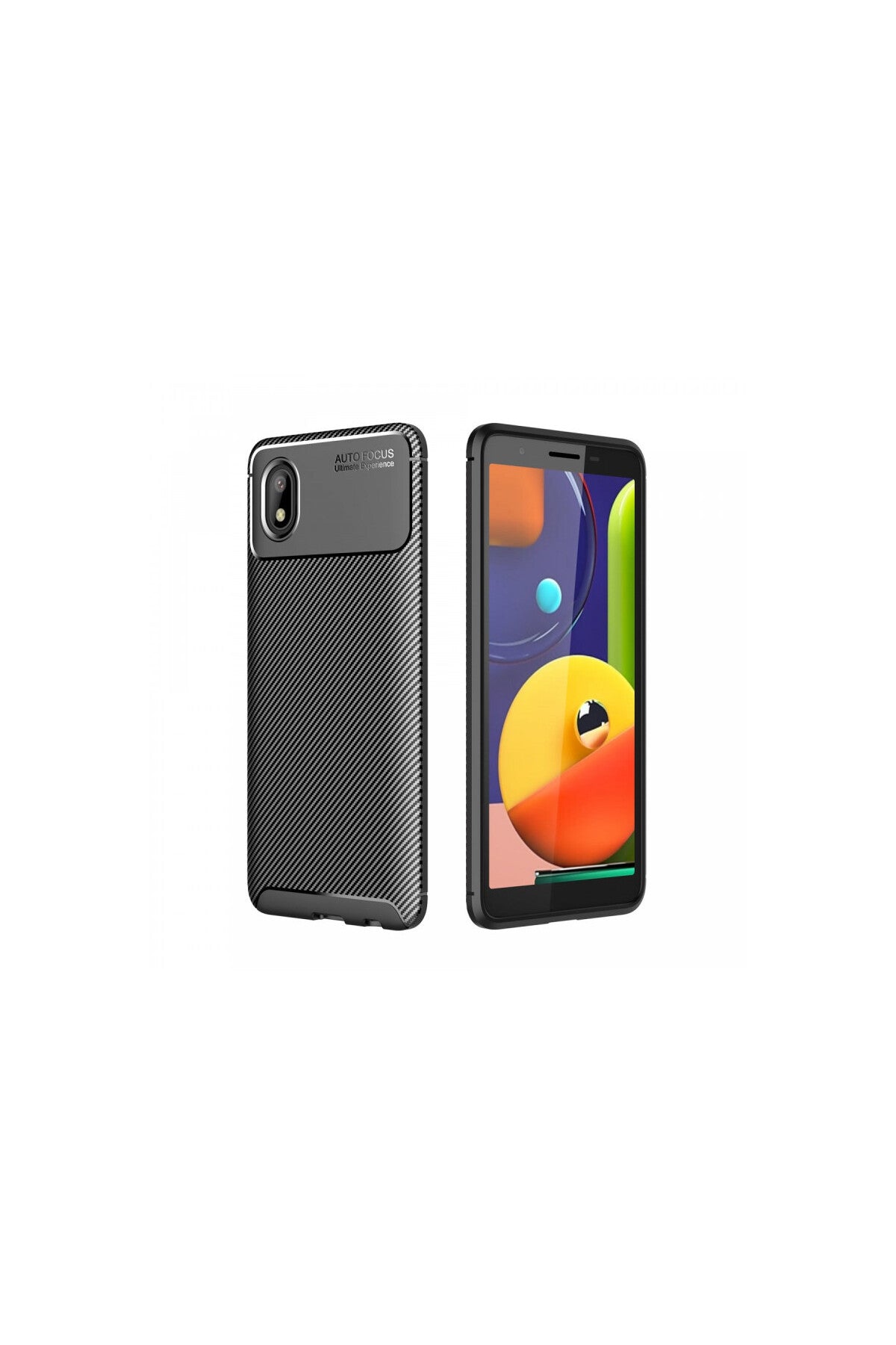Samsung Galaxy A01 Core Uyumlu Kılıf Auto Focus Karbon Kapak - Siyah