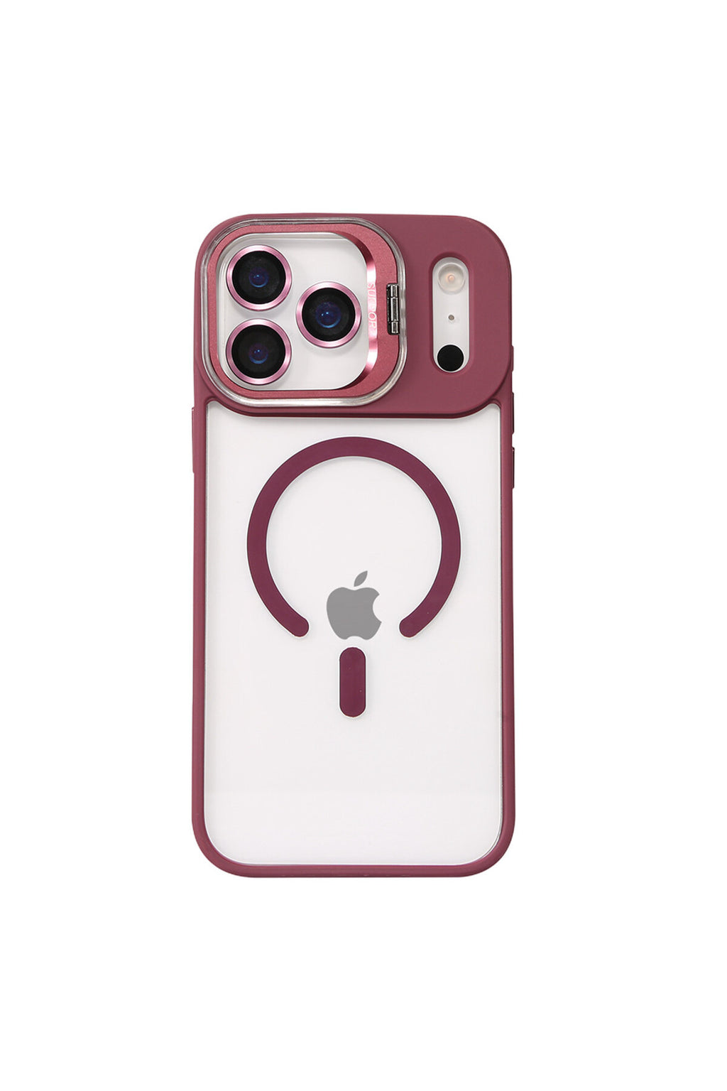 Joko Apple iPhone 17 Pro Max Uyumlu Remim Lensli Magsafe Standlı Kapak - Bordo
