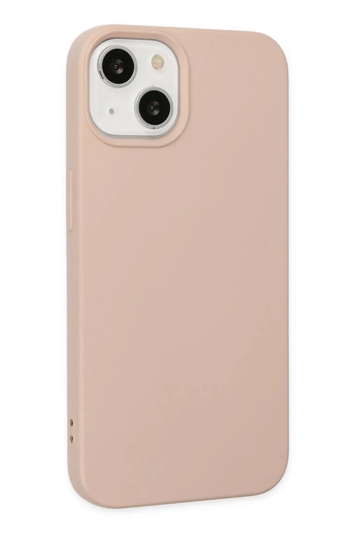 Apple iPhone 14 Plus Uyumlu Kılıf Nano içi Kadife Silikon - Pudra