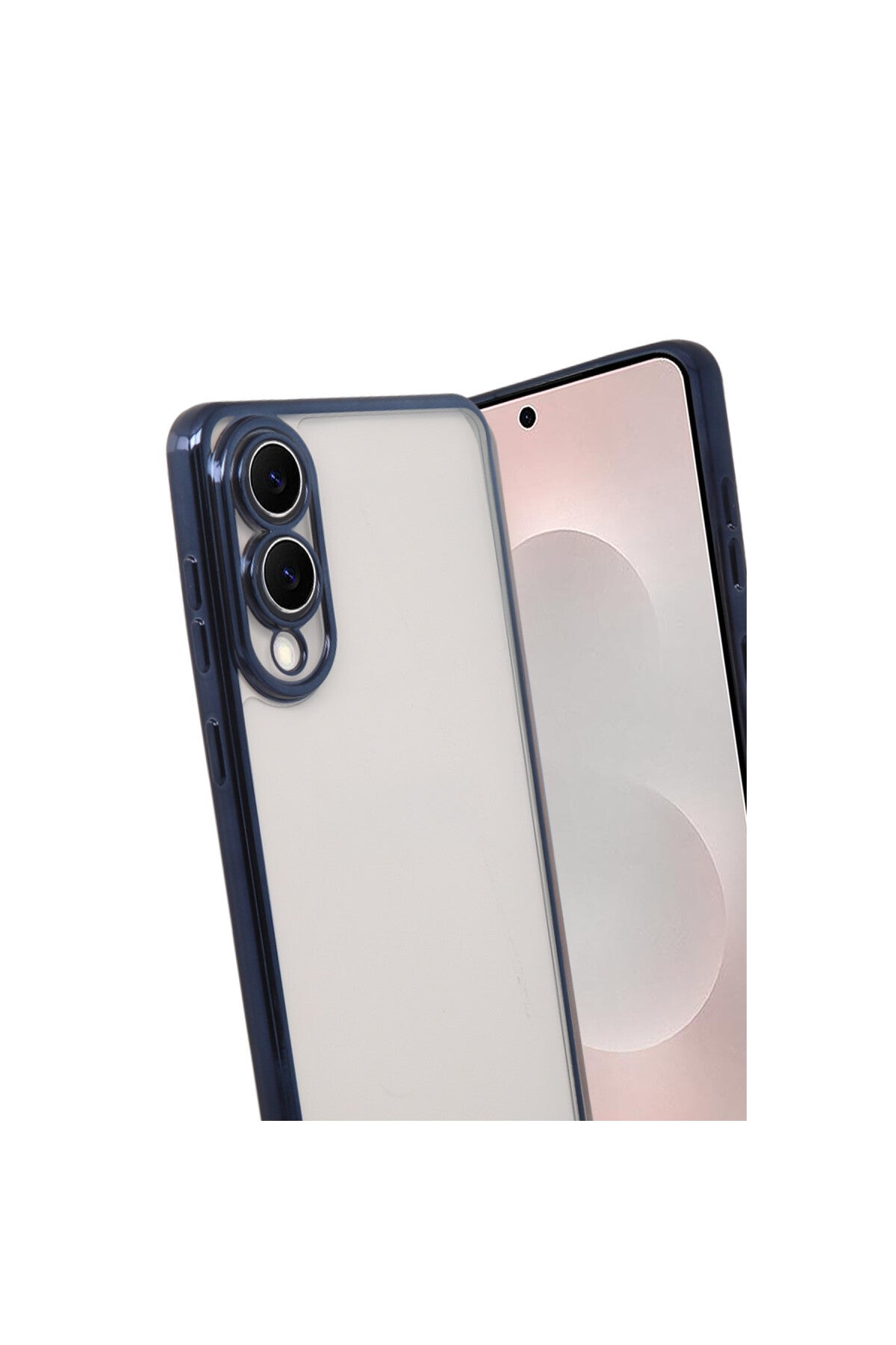 Samsung Galaxy S25 Uyumlu Edge Lensli Silikon - Lacivert