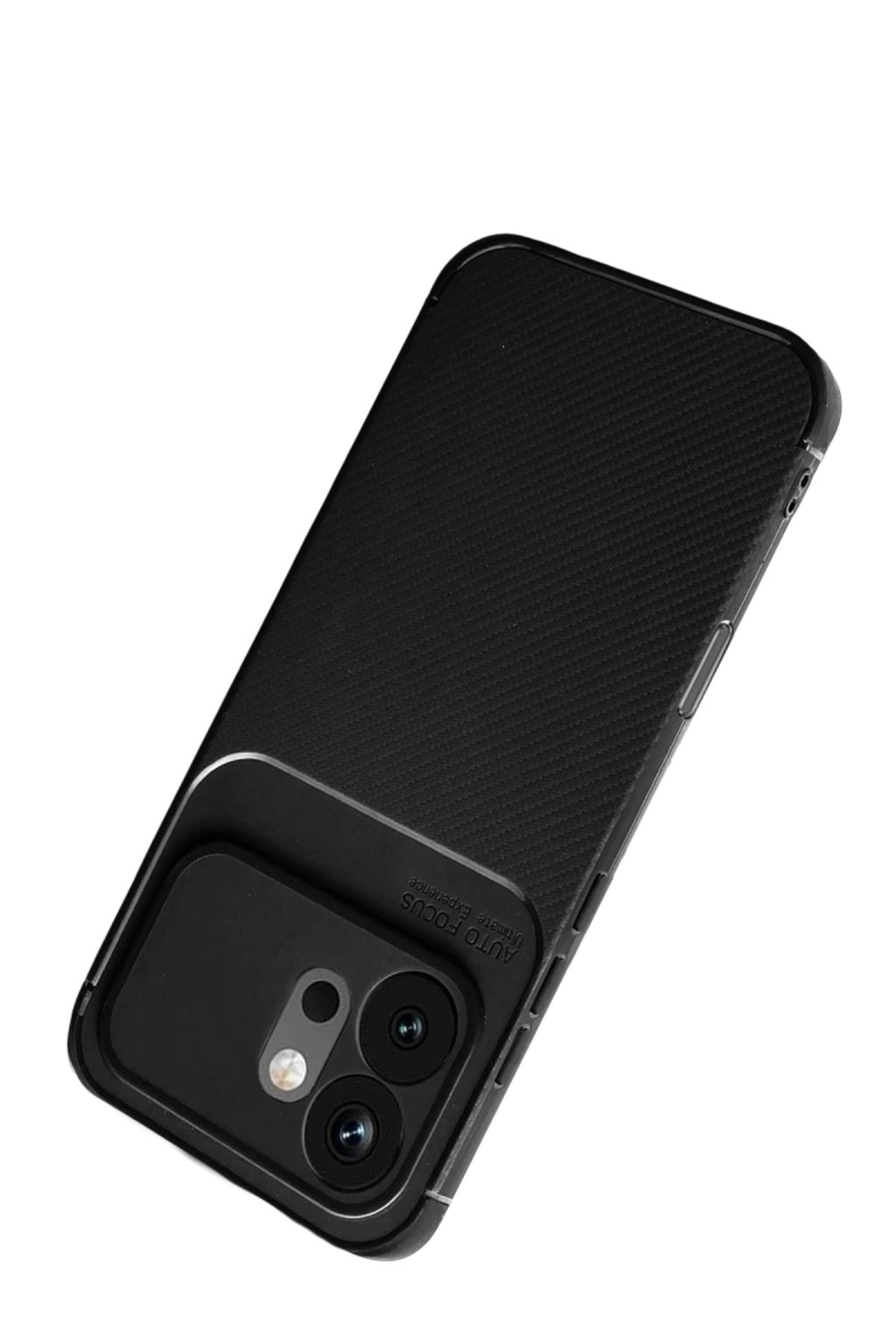 Huawei Honor 600 Uyumlu Auto Focus Karbon Kapak - Siyah
