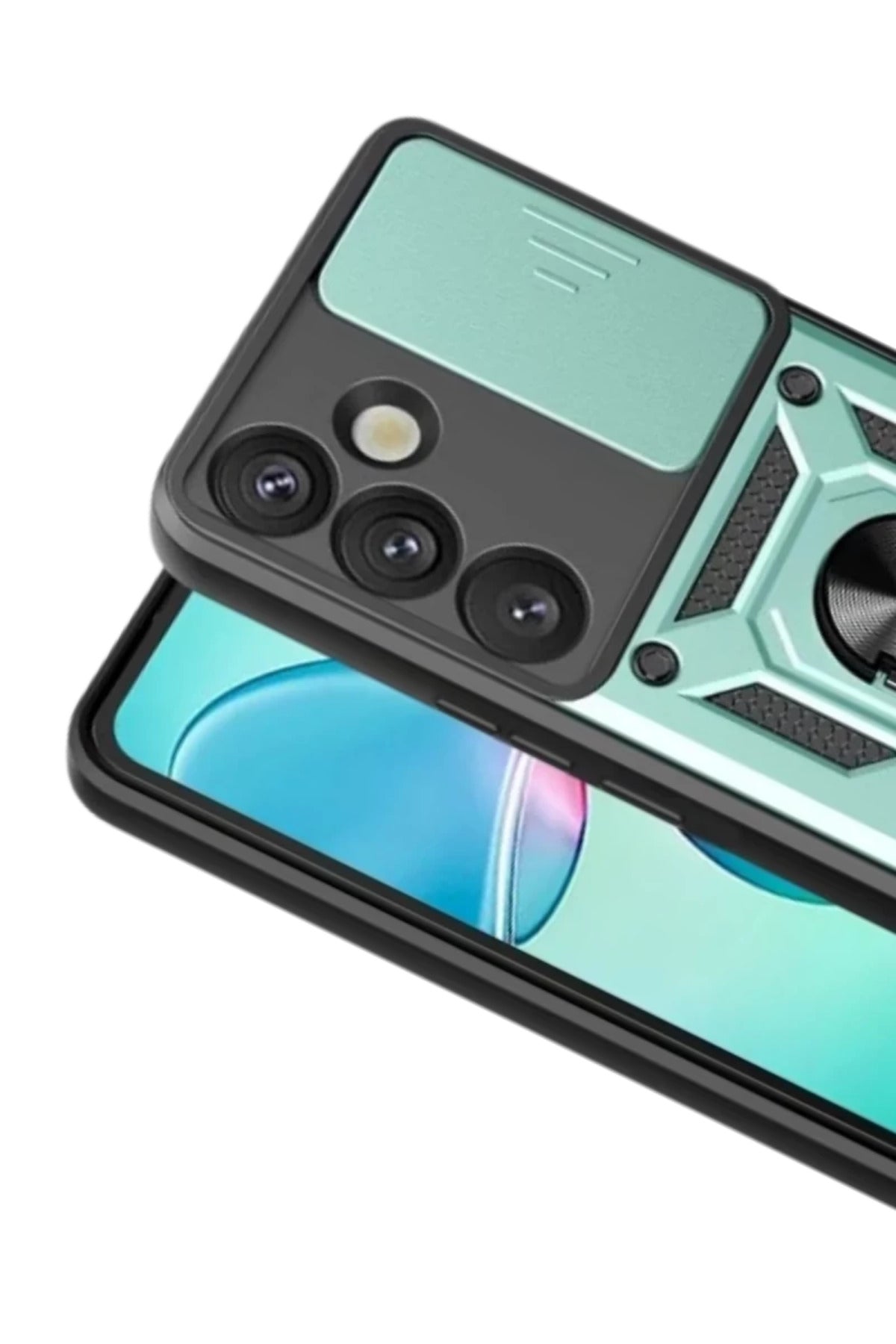 Samsung Galaxy S26 Plus Uyumlu Pars Lens Yüzüklü Silikon - Yeşil