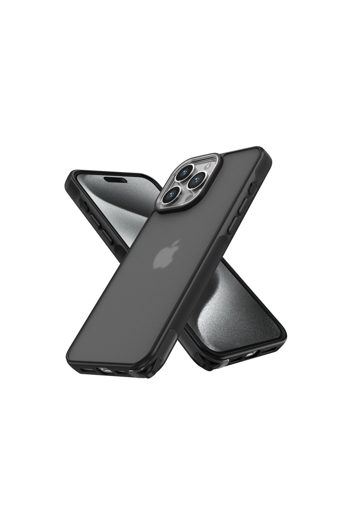 Apple iPhone 15 Pro Max Uyumlu Kılıf Elegant Kapak - Siyah