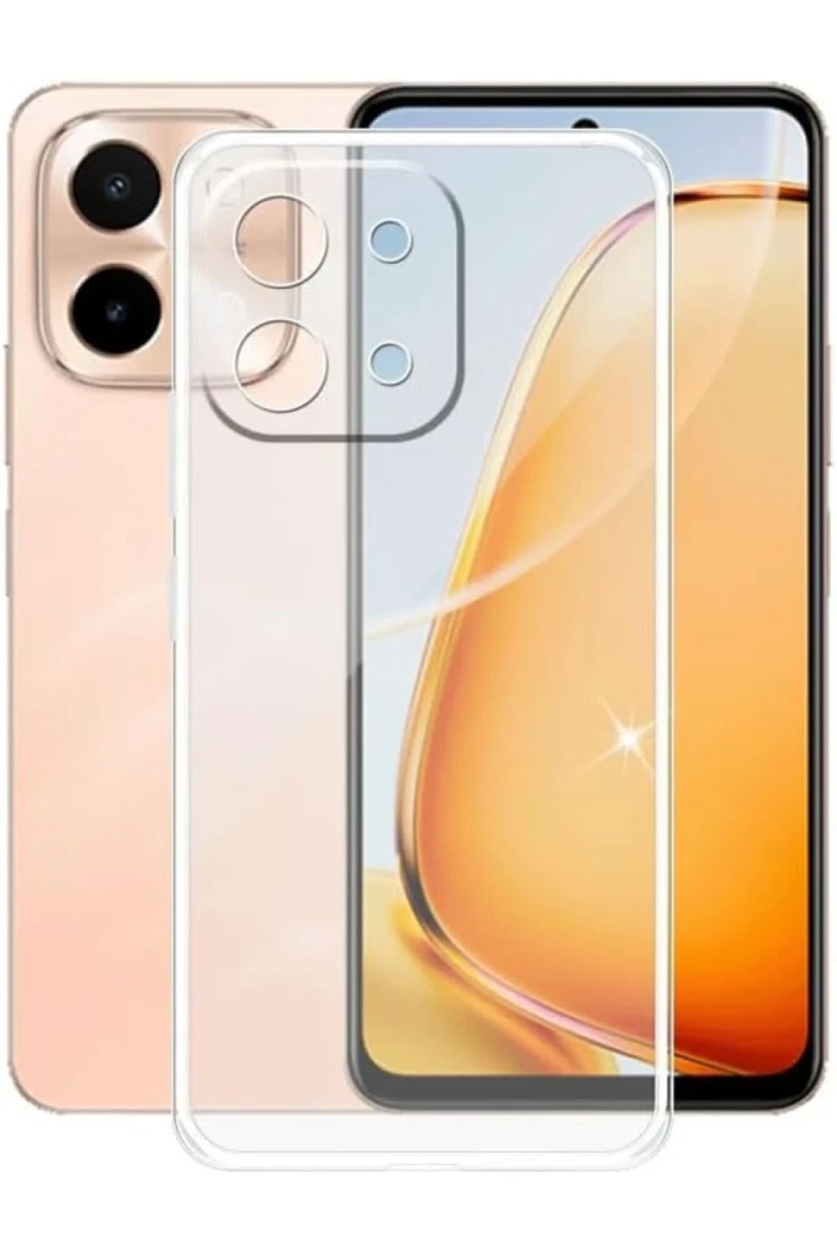 Vivo Y28 Uyumlu Kılıf Lüx Şeffaf Silikon