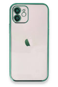 Apple iPhone 12 Uyumlu Kılıf Lensli Silikon - Yeşil