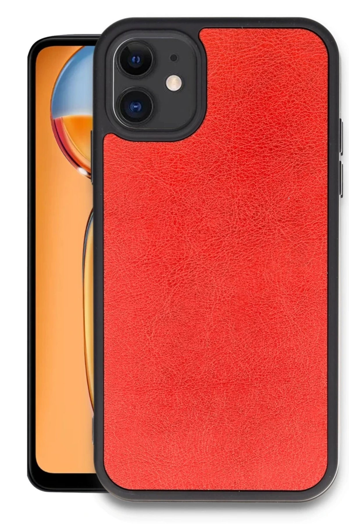 Apple iPhone 11 Uyumlu Kılıf Aras Deri Kapak - Kırmızı