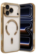 Apple iPhone 17 Pro Max Uyumlu Kross Magneticsafe Kapak - Gold