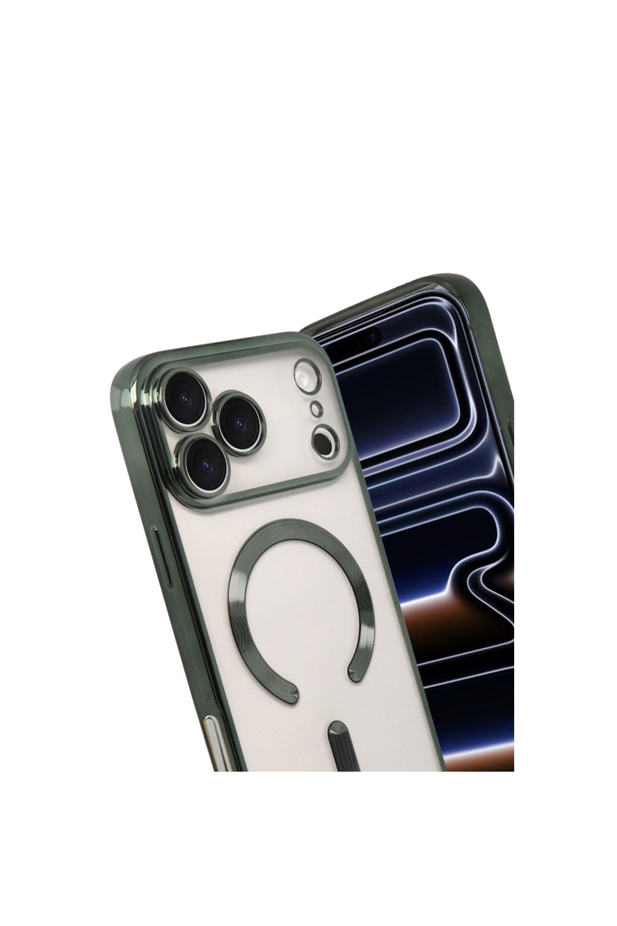 Apple iPhone 17 Pro Uyumlu Kross Magneticsafe Kapak - Koyu Yeşil