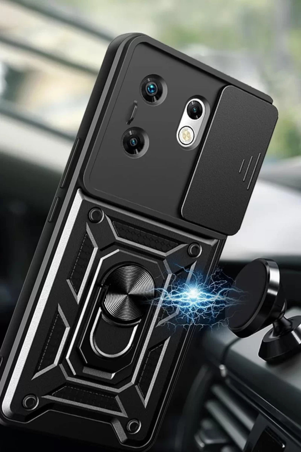 İnfinix Zero 30 4G Kılıf Pars Lens Yüzüklü Silikon - Siyah